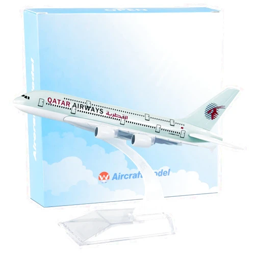 Generic Busyflies Model Airplane 1:400 Diecast Airplanes Model Aircraft Metal Qatar 380 Plane Alloy Model for Birthday Gift