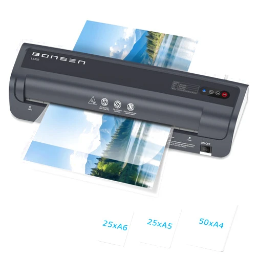 BONSEN Laminator Machine, Bonsen 13 Inch Wide Thermal Laminator with Never Jam Technology, A3 Laminating Machine with 100 Laminating Sheets for School, Office and Home, Black (L3402)