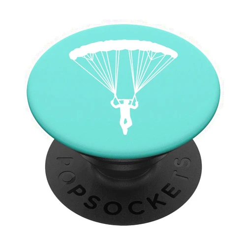 Asyrum Design Skydiver Silhouette Grip Stand for Phones/Tablets PopSockets PopGrip: Swappable Grip for Phones & Tablets