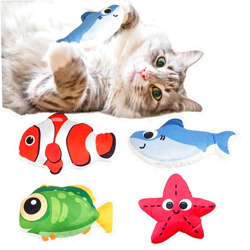 Petinstinct Cat Toys Fish, 4 Pack Crinkle Catnip Toys for Indoor Cats, Soft Durable Kitten Teething Toys, Interactive Cat Kicker Toys for All Breeds