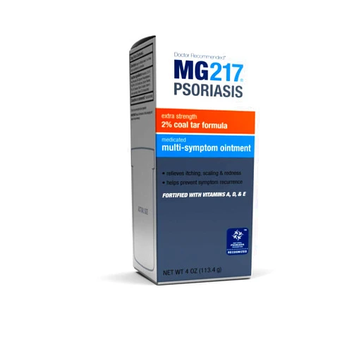 MG217 Multi Symptom Relief 2% Coal Tar Medicated Psoriasis Ointment oz Jar, 4 Oz .Ointment- Coal Tar 2%