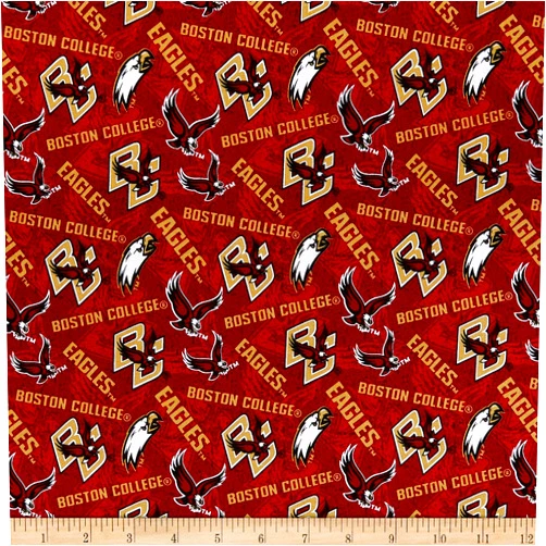 SYKEL ENTERPRISES NCAA Boston College Eagles Tone On Tone Cotton Multi, Fabric by the Yard
