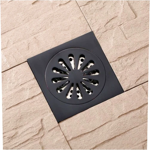 JOCCOS Black Bronze Anti-Odor Floor Drain 10cm Shower Floor Drain Waste Drain Strainer Cover Grate for Bathroom Kitchen Hardware (Color : A)