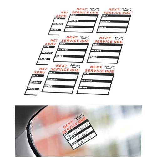 Bylikeho 120pcs Oil Change Stickers,Car Accessories Oil Change Auto Maintenance Service Due Reminder Stickers,2x2 Inches Clear Oil Change Reminder Sticker,Next Service Due Labels for Vehicle Window