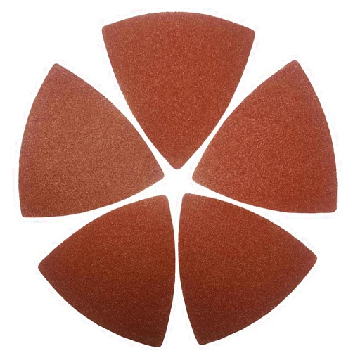 XXGO 60 Pcs 120 Grits Triangular 3-1/8 Inch 80mm Hook & Loop Oscillating Tool Sanding Paper for Wood Sanding Fit 3-1/8 Inch 80mm Triangular Oscillating Multi Tool Sanding Pads XG8020120