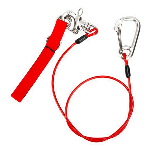 VGEBY Freediving Lanyard Safety Rope 316 Pro Stainless Steel Clip with Dive Wristband Safe Lifeline