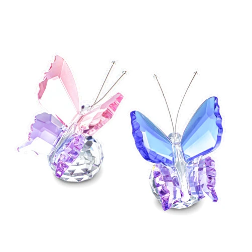 KRISININE 2pcs Crystal Butterfly Figurines with Clear Ball Base Butterfly Ornaments Animal Collectibles Crystal Decoration for Home Wedding Party Gifts for Women