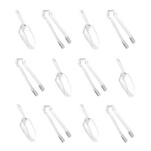 ISMARTEN Plastic Ice Tongs and Scoops Mini Kitchen Tongs Utility and Kitchen Scoops Ice Shovel Scoop Ice Cube Buffet Scoop for Cocktail Whiskey Tea Party Candy Dessert Buffet