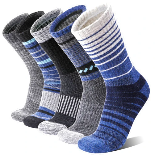 Welwoos 5 Pairs Merino Wool Hiking Socks Thermal Winter Warm Moisture Wicking Cushion Outdoor Socks for Women & Men