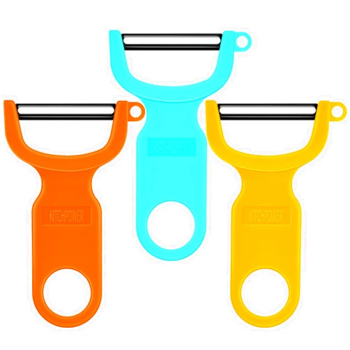 KITCHPOWER Original Vegetable Fruit Peeler Carbon Steel Blade 3 Pack Orange/Blue/Yellow…