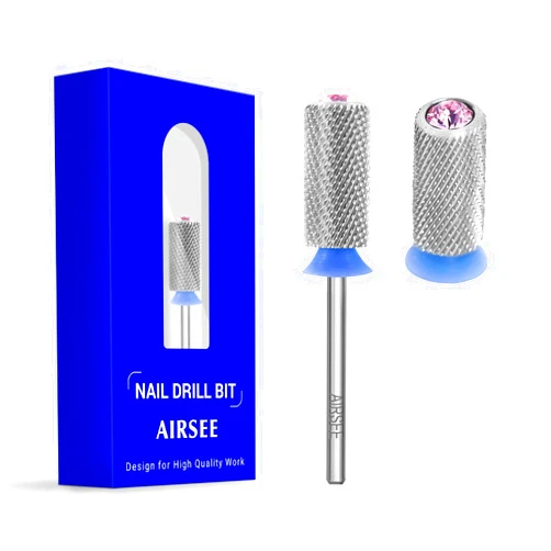 AIRSEE Tungsten Carbide Acrylic Nail Drill Bit Efile Electric File Machine Head Tip for Manicure Polishing Art Remove Gel 3/32