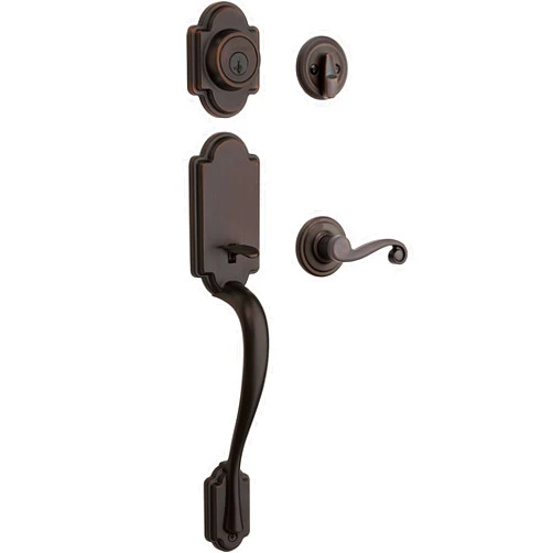 Kwikset 98001-123 Arlington Single Cylinder Handleset w/Lido Lever featuring SmartKey in Venetian Bronze