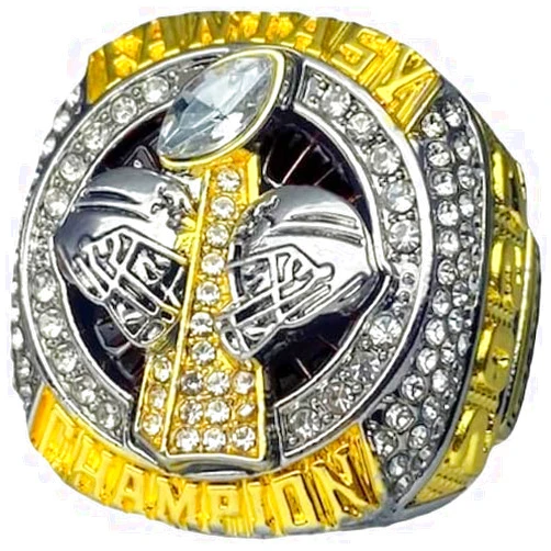 Legacy Rings 2022 Fantasy Football Championship Ring | Premium Silver and Gold Tone Award Trophy for FFL Champion | Stand Included