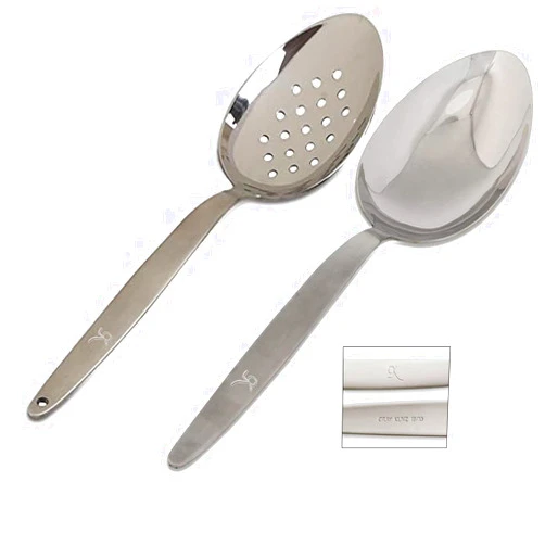 BNAZIND Gray Kunz Spoon | Kunz Spoon Set | 18/10 Stainless Steel Plating Spoon | 9 Inch Basting Spoon | Quenelle Chef Spoon |Cooking Utensils Spoon | Dinner Serving Spoon | Pack of 2