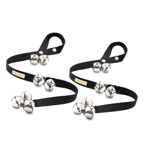 PAWBEE Dog Bell for Door Potty Training - Set of 2 Adjustable Dog Doorbell Puppy Training - 7 Extra-Loud Potty Jingle Dog Bells - Dog Door Bell for Large and Small Dogs - Extra-Strong Strap Dog Bells