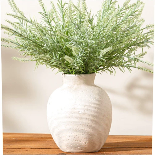 Vanselia Ceramic Flower Vase Home Decor - Farmhouse Table Vases Rustic Vintage Living Room Kitchen Bedroom Decorations for House Book Shelf Office Coffee Desk Dining Fireplace (7.4