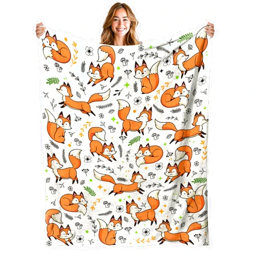REETOOK Fox Blanket for Fox Lovers, Soft Flannel Fox Gifts for Women, Girls, Fox Blanket Gifts for Adults Kids, Birthday Gift Blanket for Couch or Bed, Holiday, 40x50