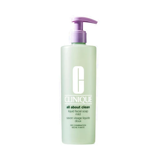 Clinique All About Clean Liquid Gentle Facial Cleanser Soap For Dry Combination Skin Types, Mild