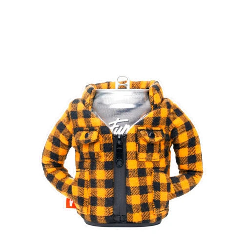 Puffin - The Lumberjack Flannel - Insulated 12 oz Can Cooler I Beer Bottle & Soda Can Insulator, Keep Drinks and Beverages Cold - Taco Tan