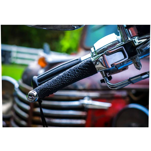 The Dirty Gringo Premium Python Black Leather Motorcycle Compatible with Harley Davidson Stock Grips