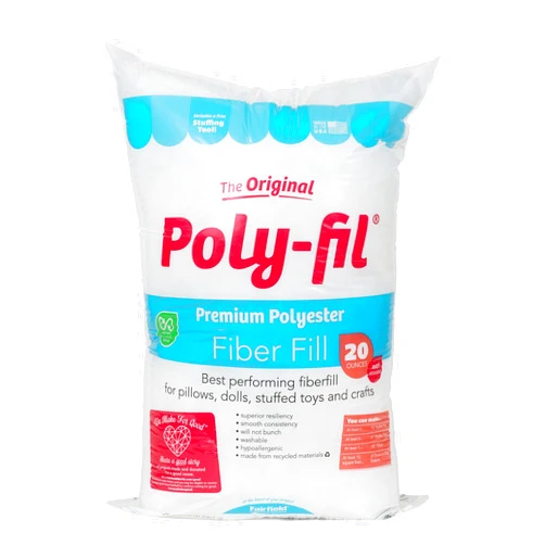 Fairfield The Original Poly-Fil, Premium Polyester Fiber Fill, Soft Pillow Filler, Stuffing for Stuffed Animals, Toys, Cloud Decorations, and More, Machine-Washable, 20-ounce Bag