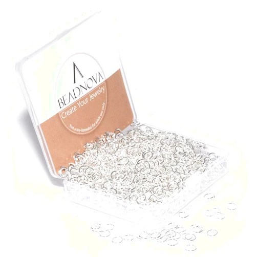 BEADNOVA 6mm Jump Rings Silver Jump Rings for Keychains Jewelry Findings for Necklace Repair (1200Pcs)