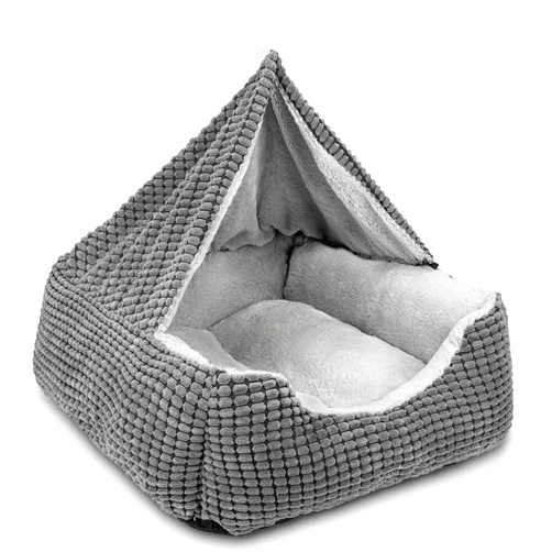 GASUR Dog Beds for Large Medium Small Dogs, Rectangle Cave Hooded Blanket Puppy Bed, Luxury Anti-Anxiety Orthopedic Cat Beds for Indoor Cats, Warmth and Machine Washable (20 inches, Grey)