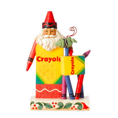 Enesco Jim Shore Crayola Santa with Reindeer Figurine 8 Inch 6011237 Multicolor