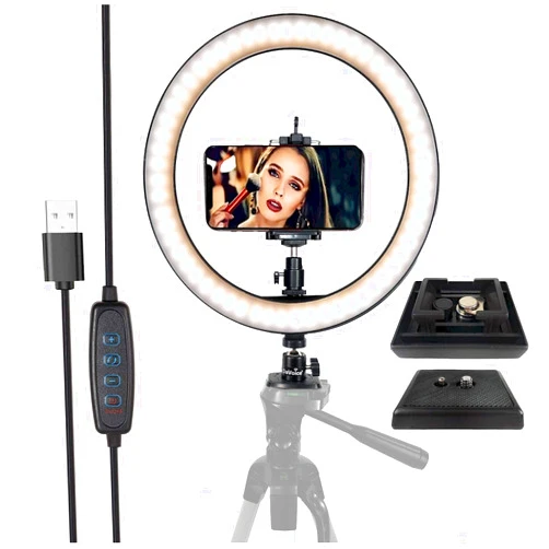 DaVoice Tripod Quick Release Plate Replacement for Vivitar VPT-120/240/360 Barska Deluxe Celestron + LED Ring Light 10