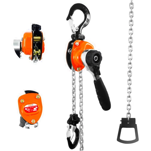 TKK Mini Lever Chain Hoist 1/4 Ton - 550lbs Capacity, 10ft Lift, Safety Hooks - Portable Manual Hoist for Garages, Warehouse, Automotive - Come Along Winch, Ratchet G80 Chain Fall Hoist