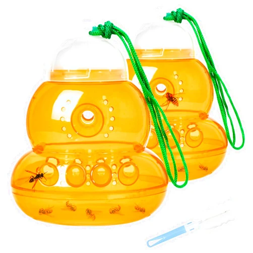 Stingmon Trap 2 Pack Reusable Wasp Traps Outdoor Hanging Yellow Jacket Trap Carpenter Bee Traps for Outside Hornet Trap Wasps Catcher for Outdoors, Wasp Killer Garden, Farm, Insect Bug Flies