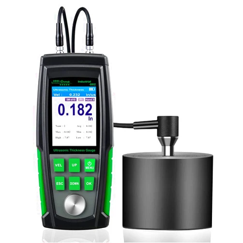 VVV-Group Ultrasonic Thickness Gauge Industrial-882 / Steel, Metals, Plastic, Glass, PVC, Pipes Thickness Gauge Meter – Range 0.039 to 8.85 inch| 2.4” HD Color LCD | Auto Calibration (All materiаl)