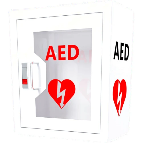 Wensha AED Defibrillator Wall Mounted Cabinet, Steel Storage Cabinet with Snap Lock, AED Cabinet fits All Brands AED Defibrillator, 14.2 x 7.8 x 15.7 Inch