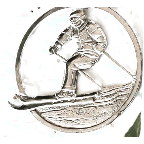 House of Morgan PEWTER Handmade Snow Skiing Gifts - Mountain Skiier Christmas Ornament for Athletes (Skiier)
