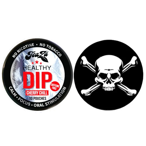 TeaZa Herbal Pouch Cherry Chill 1 Can with DC Crafts Nation Skin Can Cover - Jolly Roger