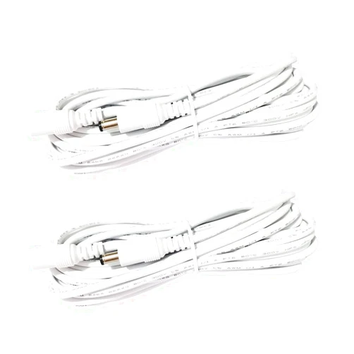 LitaElek 2pcs 1m 3.3ft DC Extension Cable 12V Extension Cord DC 5V-24V Power Cord 5.5mm x 2.1mm DC Jack Plug Adapter Male to Female for Car Monitor, CCTV Camera, LED Strip, etc., White