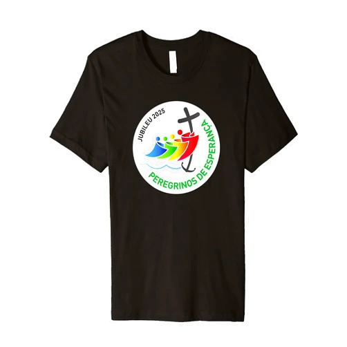 VISITE NOSSA LOJA - Jubileu Católico 2025 (PORTUGUESE) Jubileu Católico 2025 – Peregrinos da Esperança Premium T-Shirt