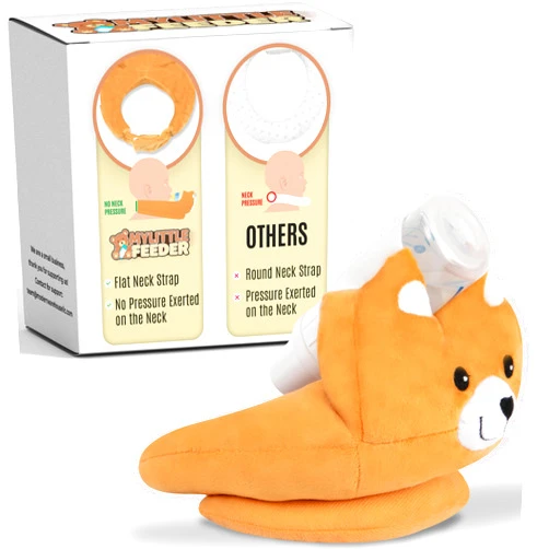 MyLittleFeeder New Baby Bottle Holder, Adjustable Nursing Pillow Support, Newborn Essentials, Infant Bottle Feeding, Baby Essentials, Hands Free Bottle Holder for Baby, Bottle Propper for Baby (Shiba)