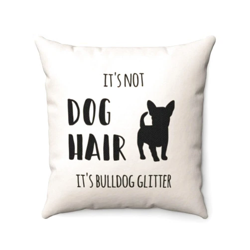 Yguaszm Funny Decor Pillow Covers It's Not Dog Hair It's French Bulldog Glitter Pet Pillow Covers Animal Home Decor Farmhouse Decor Gift New Home Gift For Couple Square 18