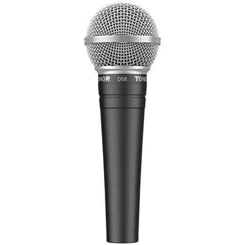 TONOR Cardioid Dynamic Vocal Microphone, Wired Vocal Mic with Integral Pop Filter and Spherical Mesh Grating, Handheld Mic with Noise Reduction, 6.35mm XLR Output, Singing, Stage, Recording, D58 Black