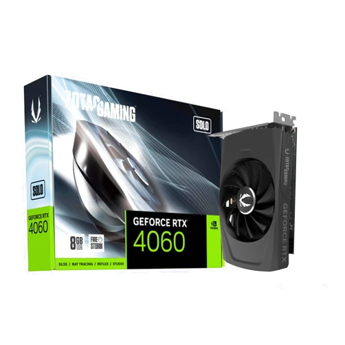 ZOTAC Gaming GeForce RTX 4060 8GB Solo DLSS 3 8GB GDDR6 128-bit 17 Gbps PCIE 4.0 Super Compact Gaming Graphics Card, ZT-D40600G-10L