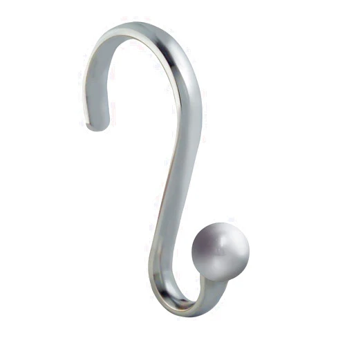 InterDesign iDesign InterDesign Shower Curtain S-Hooks Chrome, Set of 12 Axis Shwr Hks W/Ball Set/12, Set of 1, 12 Count