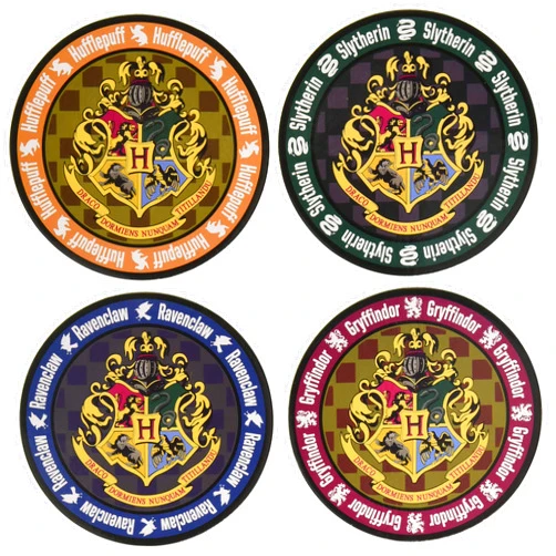 Monogram Harry Potter Hogwarts Crest Round Colored 4-Pack Coaster, One Size, Multicolor
