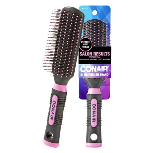 Conair Salon Results Hairbrush - Hair brush for Men and Women - Detangling - suitable for all hair types -features Nylon Bristles - Pink/Black