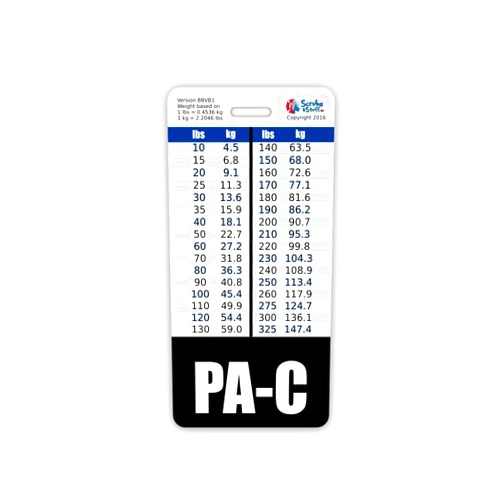 Scrubs and Stuff LLC PA-C Badge Buddy Vertical w/Height & Weight Conversion Charts (Standard, Black)