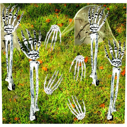 Rypyp 8PCS Skeleton Halloween Decorations Outdoor for Graves Tombstones - Multi White Realistic Skeleton Stakes Arm&Hands Décor for Graveyard, Yard Lawn Garden - Halloween Skeleton Décor
