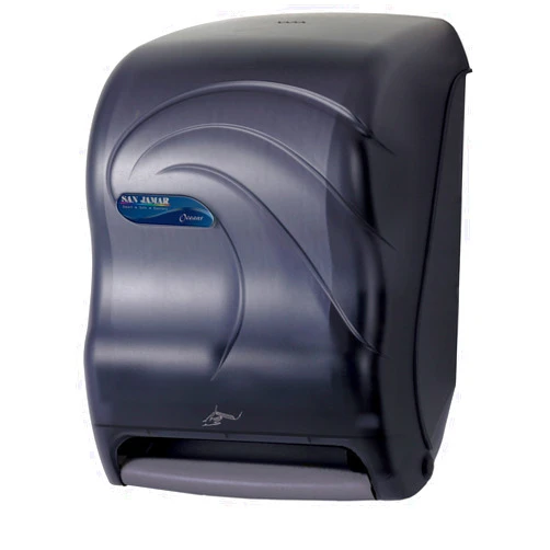 San Jamar Oceans Paper Towel Dispenser Touchless Electronic Dispenser with Smart System with Iq Sensor for Bathroom, Kitchens and Restaurants, Plastic, Black Pearl