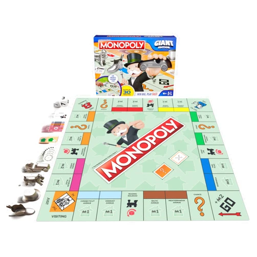 Spin Master Games, Monopoly Board Game Giant Edition, Indoor & Outdoor Games, Kids Games, Family Game Night Game, Families & Kids Ages 6+