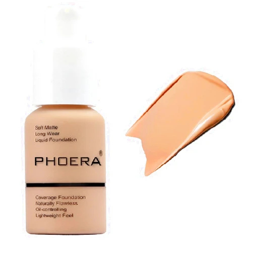 WFWJ PHOERA Foundation,Flawless Soft Matte Liquid Foundation 24 HR Oil Control Concealer Foundation Makeup,Full Coverage Foundation for Women and Girls (104 Buff Beige)
