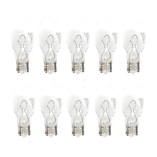 Flygun 10 PCS T15 Car Halogen Reversing Light, 12V 16W Wedge-shaped Base Dual-wire Brake Turn Signal Light, Lighting Replacement Modification Accessories, Suitable for Most Car Models (White)